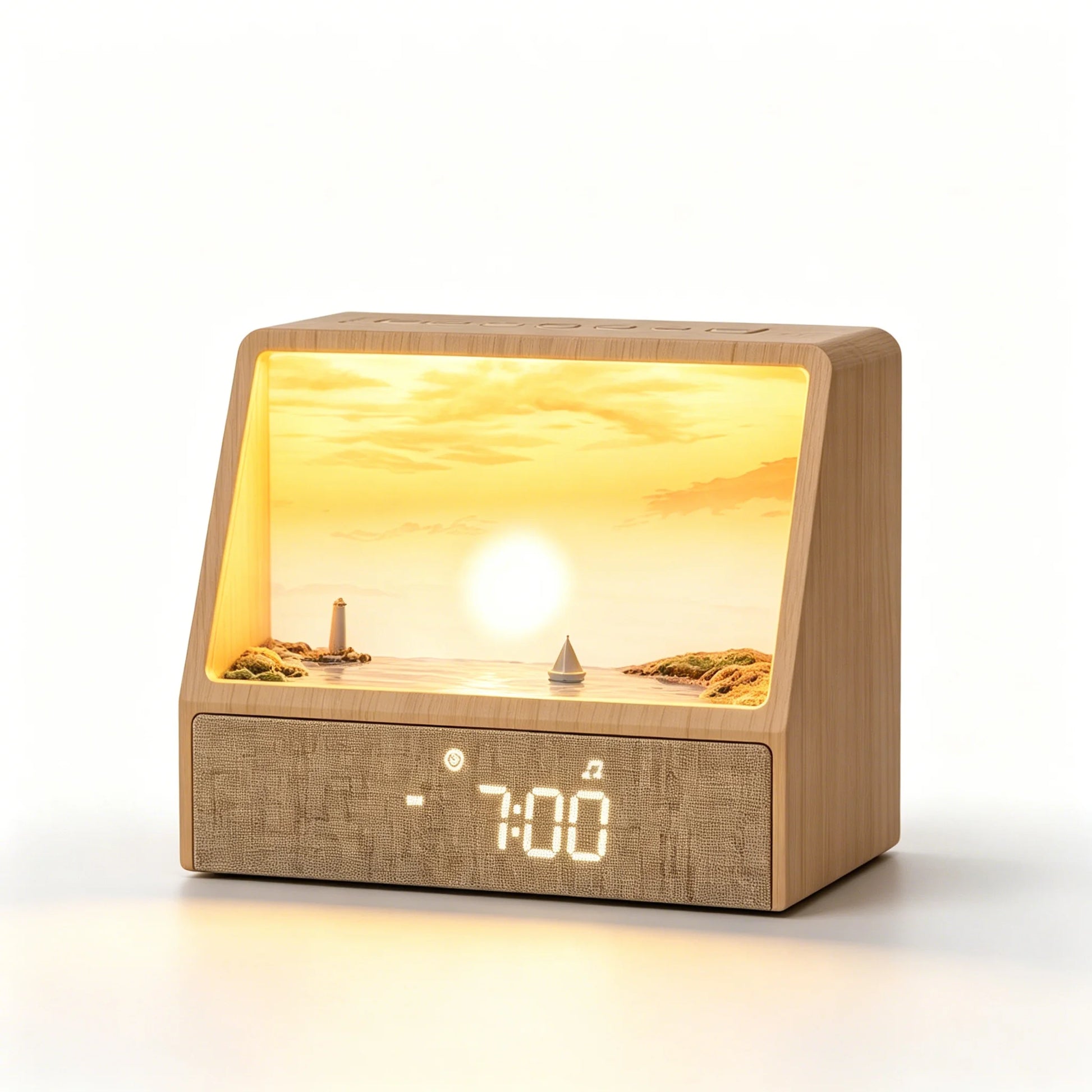 Sunrise Alarm Clock Table Light White Noise Wake up Light with Soothing Sounds Bluetooth Sleep Aid Night Light for Bedroom Decor