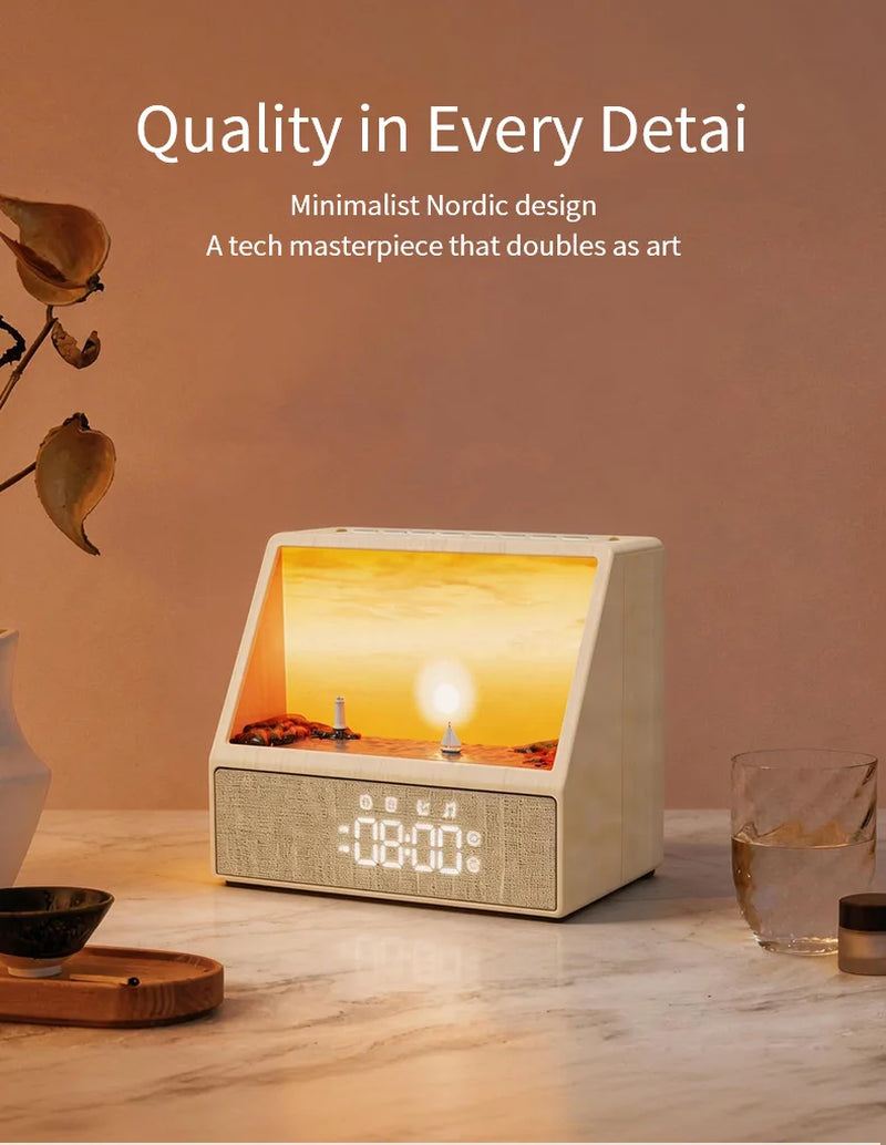 Sunrise Alarm Clock Table Light White Noise Wake up Light with Soothing Sounds Bluetooth Sleep Aid Night Light for Bedroom Decor